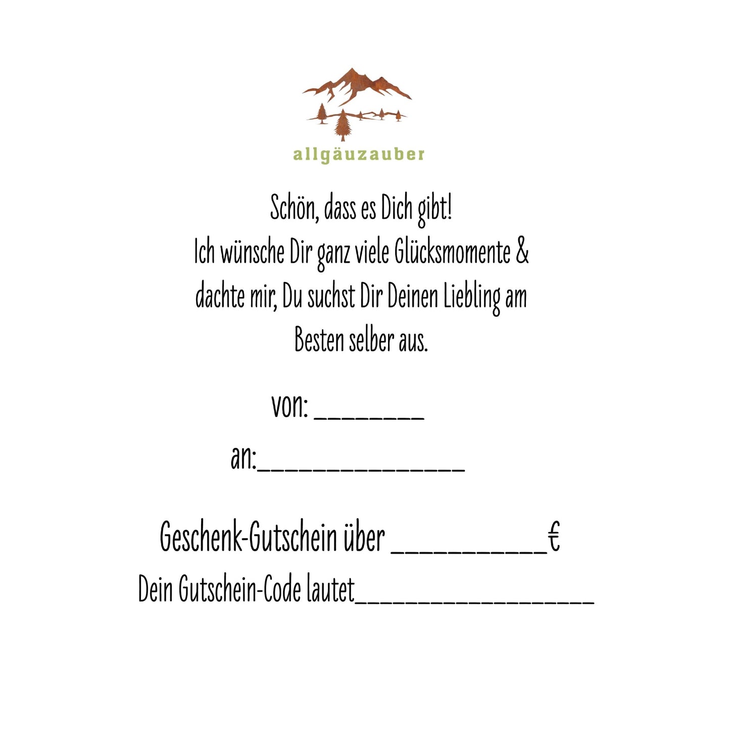 allgäuzauber-Geschenkgutschein