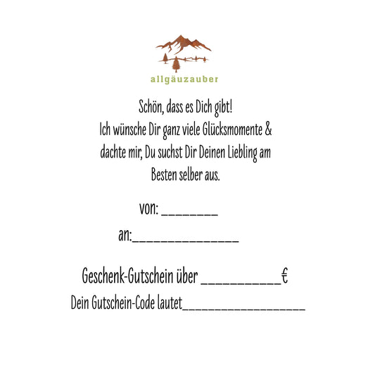 allgäuzauber-Geschenkgutschein