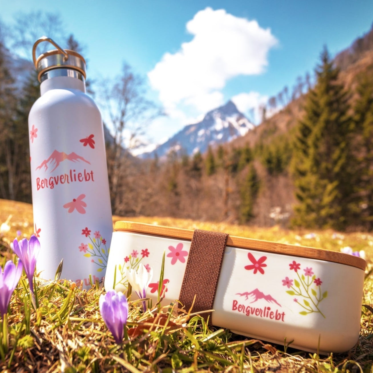 Bergverliebt - Geschenkset Thermosflasche & Brotzeitbox