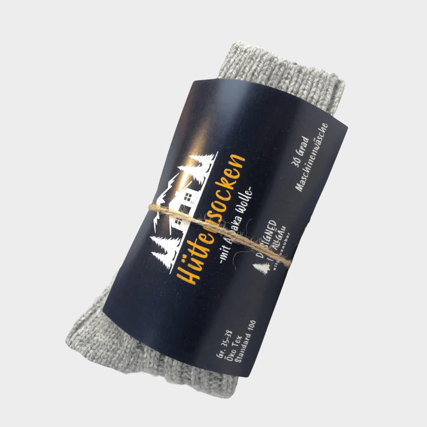 Hüttensocken - mit Alpaka-Wolle grau