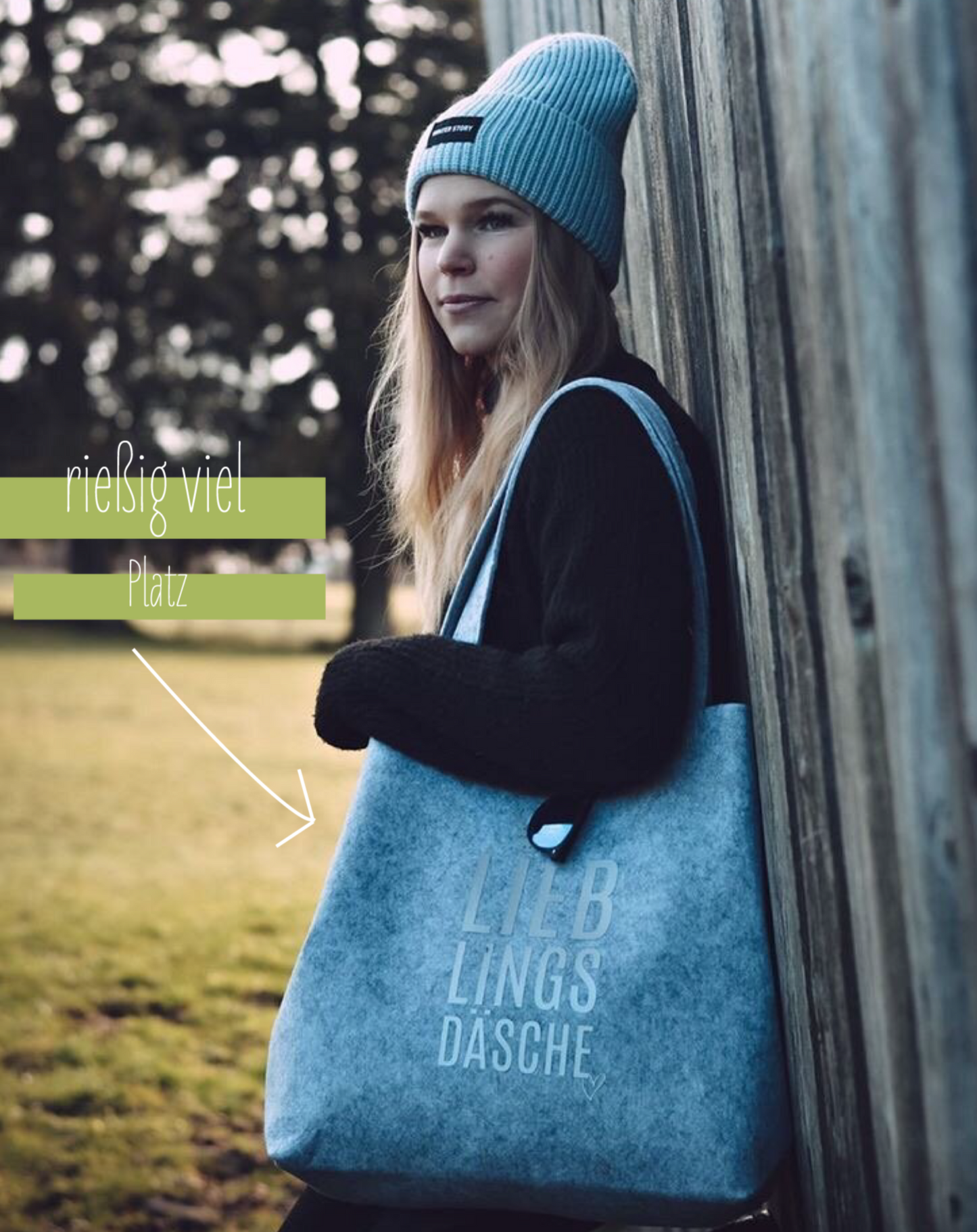 Lieblingsdäsche - Filztasche mit Print und Innentasche